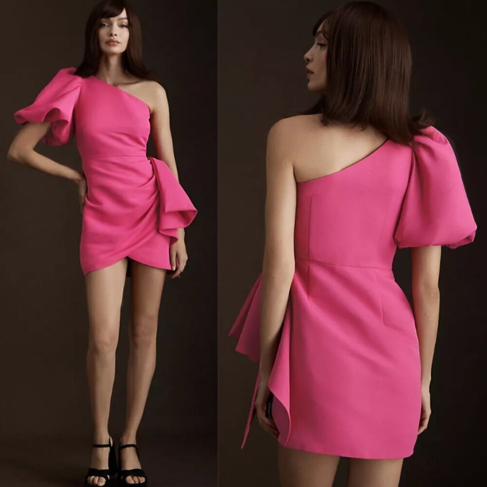 New! BHLDN Sachin & Babi One Shoulder Bow Mini Dress 26127